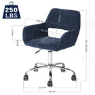 Homy Casa - Chaise de Bureau Réglable avec Base Chromée - Tissu Bleu Marine-Accoudoirs Confortables : Les accoudoirs rembourrés offrent un confort et un soutien supplémentaires pour vos bras