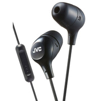 JVC - Écouteurs intra-auriculaires HA-FX38M-B Marshmallow avec microphone et télécommande, noir-Écouteurs intra-auriculaires câblés