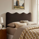 Modway - Athena Velours de performance résistant aux taches Tête de lit Queen size, Marron chocolat-Rembourrage en mousse dense