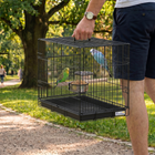PawHut - Cage à oiseaux portable avec plateau coulissant 49 cm - noir-Se replie à seulement 3,9 po de hauteur pour un rangement compact à la maison
