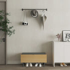 Manhattan Comfort - Banc de rangement d’appoint moderne Paloma 91 cm en tissu effet lin, chêne naturel-Comprend des pieds en métal évasés pour le design et la durabilité