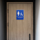 Futech - Panneau pour toilettes Femme et handicap avec braille - Bleu - Paquet de 2-Application adhésive incluse pour le montage
