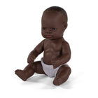 Miniland - Poupée nouveau-né anatomiquement correcte - 12-5/8" - garçon africain-Articulé, peut être baigné et légèrement parfumé.