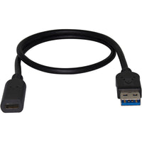 Apricorn - 20" USB 3.1 Gen 1 Type C vers câble Type A - Noir-Adaptateur USB de type C vers type A de 20" pour connecter les appareils de type C aux ports USB de type A