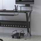 Flash Furniture – Bureau d’ordinateur avec support clavier à glissière et chariot pour PC, noir (NANWK105)-Bureau rectangulaire spacieux
