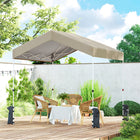 Outsunny - Tente auvent pliante 8 pi l x 8 pi L avec installation facile à 1 bouton - Beige-Quatre trous empêchent la stagnation de l’eau de pluie pour moins d’entretien