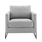 Modway - Posse Tissu rembourré Chaise d’accent - Noir Gris clair-Épingles de pied non marquées