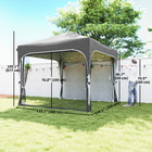 Outsunny - Tente auvent pliante 10 pi l x 10 pi L - Tente de réception d'extérieur avec moustiquaire et verrouillage central-Aération supérieure en maille pour une meilleure ventilation et dissipation de la chaleur