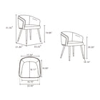 Manhattan Comfort - Lot de 2 chaises de salle à manger modernes Reeva 59 cm, revêtement similicuir, noyer et camel-Caractère de tous les côtés Cadre arrière en bois élégant avec vue latérale en chevrons géométriques Face avant rembourrée avec simili cuir ajusté et belles coutures