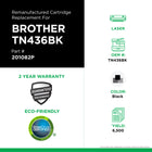 CIG - Cartouche de Toner Brother TN436BK Remise à Neuf - Rendement Très Élevé - Noir-6500