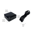 Bluediamond - Station de charge USB compacte de 100 W avec 3 ports USB-C et 1 port USB-A - 1,8 m-Noir