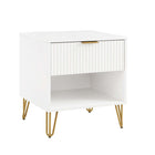 Manhattan Comfort - Dumbo moderne table de chevet 1 tiroir et commode 3 tiroirs - blanc - ensemble de 2-Garantie limitée du fabricant de 30 jours
