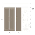 Prepac - Cabinet de rangement Premium Home 72 po avec portes, cabinet de garde-manger avec 5 étagères - Blanc-L'armoire haute offre plus d'espace de rangement : l'armoire de rangement de salle de bain de 70 po de hauteur est 7 po plus haute que nos armoires de rangement Élite standard tandis que les 4 étagères réglables et 1 tablette fixe mesurent 15 po de largeur et peuvent supporter jusqu'à 15 lb chacune