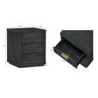 Manhattan Comfort - Ensemble de 2 tables de chevet modernes Evelyn 20" à 3 tiroirs - Gris charbon-Des bords lisses et arrondis ajoutent un charme moderne et améliorent la sécurité