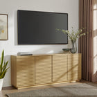 Modway - Render 4 portes Cannelé Meuble de télévision pour meuble de buffet - Chêne-Construction en mélange de bois avec stratifié de grain de bois