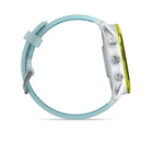 Garmin - Forerunner 570 - 47 mm, aluminium jaune amp avec bracelet translucide Whitestone/Turquoise-COACH SOMMEIL - Obtenez un score de sommeil et un coaching personnalisé pour déterminer vos besoins en sommeil. Suivez vos phases de sommeil et obtenez des conseils pour améliorer la qualité de votre sommeil.