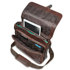 Mancini - Sac messager pour ordinateur portable/tablette de 12 po avec poche anti-RFID - brun-Dimensions : 12 x 12 x 3 po