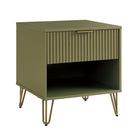 Manhattan Comfort - Table de nuit moderne DUMBO 20,07" à 1 tiroir - Vert olive-17,73 po L x 20,07 po l x 21,65 po H