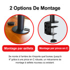 AnthroDesk - Bras de fixation pour ordinateur portatif avec pince de bureau-Inclinaison : -45degree/+45degree