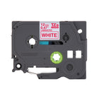 Brother TZe232 Ruban laminé blanc avec texte rouge authentique pour étiqueteuses P-touch, 12 mm de largeur x 8 m de longueur-Pour les applications d'étiquetage quotidiennes à la maison, au bureau ou au travail, comme les dossiers, les codes-barres, les clés USB, les fournitures de bureau, le contenu du garde-manger et du congélateur, les articles pour enfants et l’équipement