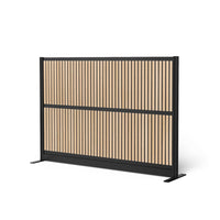 Luxor - Mur modulaire 70 x 48 - Lattes de bois dans un cadre noir-Crée une intimité semi-permanente dans les espaces partagés