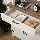 HOMCOM - Buffet 29,9 po L pour cuisine de style ferme - blanc-Assemblage requis