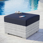 Modway - Convene Terrasse extérieure Ottoman in Marine gris clair-Cadre en aluminium revêtu en poudre