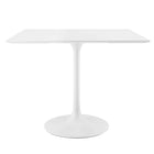 Modway - Lippa 36 po Carré Bois Table à manger, Blanc-Table à manger moderne
