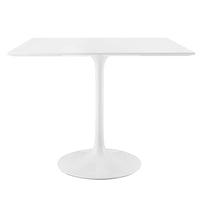 Modway - Lippa 36 po Carré Bois Table à manger, Blanc-Table à manger moderne