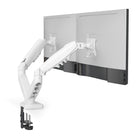 ShoppingAll - Support de moniteur double VESA avec bras à ressort à gaz entièrement réglable et pince de bureau - Blanc-Compatibilité étendue : Convient aux moniteurs de 13 à 32 pouces pesant entre 2 à 9 kg (4,4 à 19,8 lb) avec les motifs VESA 75x75 mm et 100x100 mm - idéal pour un poste de travail ergonomique
