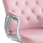 Vinsetto - Chaise d’ordinateur pivotante à 360-degrés avec siège rembourré et hauteur réglable - rose-Couleur : rose