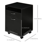 HOMCOM - Classeur vertical avec tiroir sur roulettes - noir-Fabriqué en panneau de particules recouvert de mélamine pour plus de solidité et de stabilité 
