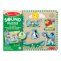 Casse-tête sonore des animaux du zoo de Melissa & Doug-Chaque animal émet un son différent car sa pièce de puzzle est placée correctement