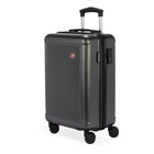 Swiss Gear - Valise cabine spinner - Gris foncé-Poignée télescopique rétractable avec bouton-poussoir de verrouillage facile à actionner avec le pouce