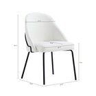 Manhattan Comfort - Lot de 2 chaises de salle à manger modernes Gracie 61,5 cm, revêtement similicuir blanc et noir-Revêtu d’un similicuir luxueux avec des coutures raffinées
