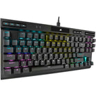 Corsair - K70 RGB TKL Filaire Optique-Mécanique OPX Linéaire Keyswitches Clavier De Jeu-Capuchons de touches PBT Double-Shot : un jeu de touches moulées avec précision avec une disposition standard de la rangée inférieure résiste à l'usure, à la décoloration et à la brillance, avec une épaisseur de 1,5 mm pour une stabilité rigide.