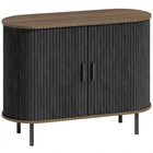 HOMCOM - Buffet style ferme 39,4 po avec portes tambour courbées - grain de bois brun-Cadre unique de 39,4 po de large avec portes tambour courbées, permettant de gagner de la place dans les espaces restreints