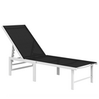 Outsunny - Chaise longue d’extérieur - chaise de bronzage à 5 positions - noir-Pour que plusieurs personnes puissent bronzer ou se détendre ensemble autour de la piscine