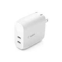 Belkin - Chargeur secteur rapide double USB-C 40 W (20 W x 2), blanc-Jusqu'à 40 W de puissance de sortie totale
