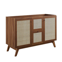 Modway - Soma 48" compatible avec un ou deux éviers simples ou double Armoire de toilette de salle de bain (lavabo non inclus) - Noyer-MDF et panneau de particules
