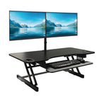 Rocelco - Élévateur de bureau réglable de 45 po avec support pour double écran et tapis anti-fatigue-ADR45 offre une hauteur réglable de 4,7" à 17,5"