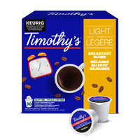 Timothy’s - Capsules K-Cup de café Mélange du petit déjeuner torréfaction légère - paquet de 30-Chaque contenant K-cup contient le montant exact de café accompagné d'un filtre de papier de haute qualité