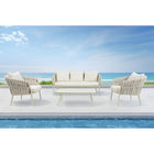 Backyard Lifestyles - Ensemble de patio conversation 4 pièces Nautique - Naturel-10