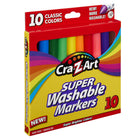 Cra-Z-Art - Marqueurs classiques lavables Broadline - Paquet de 10-Les marqueurs sont lavables, ce qui garantit un nettoyage facile de la peau et de la plupart des vêtements