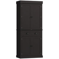 HOMCOM - Armoire de cuisine garde-manger 71 po avec porte-épices et lumières LED - noir-Lumière LED réglable avec capteur pour améliorer la visibilité et l'efficacité énergétique 