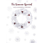 Mill Brook Studio - Cartes de souhaits Noël / Enveloppes - 5-3/8 po x 7-3/4 po - À Quelqu'un de Spécial: Couronne argentée et baies - Paquet de 18-Cartes de souhaits qualité boutique