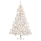 HOMCOM - Sapin de Noël artificiel illuminé de 1 - 8 m avec éclairage LED - blanc-Sapin de Noël artificiel de 6 pieds de haut 