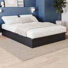 Nexera - Lit plateforme Valere Queen, Noir-Design Polyvalent et Intemporel : Ce lit plateforme s'adapte facilement à différents styles de chambre, offrant un look moderne et intemporel. Le dessus peint ajoute une touche de sophistication, maintenant une atmosphère propre et accueillante