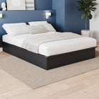 Nexera - Lit plateforme Valere Queen, Noir-Design Polyvalent et Intemporel : Ce lit plateforme s'adapte facilement à différents styles de chambre, offrant un look moderne et intemporel. Le dessus peint ajoute une touche de sophistication, maintenant une atmosphère propre et accueillante