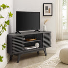 Modway - Render 46 po Meuble TV d’angle, Fusain-Stratifié lisse à grain de bois